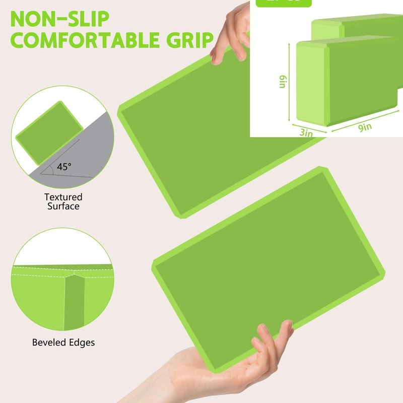 MBKHFLL Yoga Block - Supportive Latex-Free Eva Foam - Soft Non-Slip Surface with Beveled Edges for Yoga, Pilates, Meditation - Yoga Accessories for Stability, Balance, Deepen Stretches - Image 3